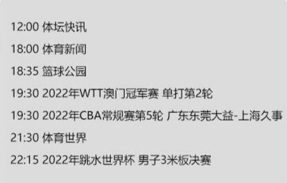 今天央视体育频道直播节目单表10月21日 CCTV5、5+赛事直播预告